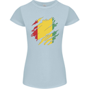 Torn Guinea Flag Guinean Day Football Womens Petite Cut T-Shirt Light Blue
