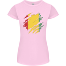 Torn Guinea Flag Guinean Day Football Womens Petite Cut T-Shirt Light Pink