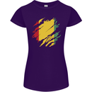Torn Guinea Flag Guinean Day Football Womens Petite Cut T-Shirt Purple