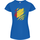 Torn Guinea Flag Guinean Day Football Womens Petite Cut T-Shirt Royal Blue