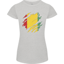 Torn Guinea Flag Guinean Day Football Womens Petite Cut T-Shirt Sports Grey