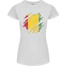 Torn Guinea Flag Guinean Day Football Womens Petite Cut T-Shirt White