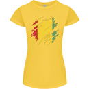 Torn Guinea Flag Guinean Day Football Womens Petite Cut T-Shirt Yellow