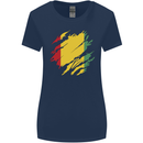Torn Guinea Flag Guinean Day Football Womens Wider Cut T-Shirt Navy Blue