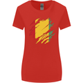 Torn Guinea Flag Guinean Day Football Womens Wider Cut T-Shirt Red
