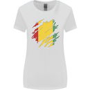 Torn Guinea Flag Guinean Day Football Womens Wider Cut T-Shirt White