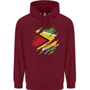 Torn Guyana Flag Guyanese Day Football Childrens Kids Hoodie Maroon
