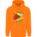 Torn Guyana Flag Guyanese Day Football Childrens Kids Hoodie Orange