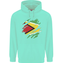 Torn Guyana Flag Guyanese Day Football Childrens Kids Hoodie Peppermint