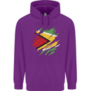 Torn Guyana Flag Guyanese Day Football Childrens Kids Hoodie Purple