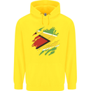 Torn Guyana Flag Guyanese Day Football Childrens Kids Hoodie Yellow
