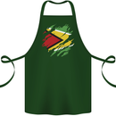 Torn Guyana Flag Guyanese Day Football Cotton Apron 100% Organic Forest Green