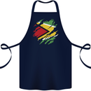 Torn Guyana Flag Guyanese Day Football Cotton Apron 100% Organic Navy Blue