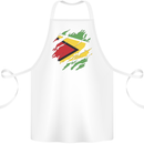 Torn Guyana Flag Guyanese Day Football Cotton Apron 100% Organic White
