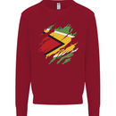 Torn Guyana Flag Guyanese Day Football Kids Sweatshirt Jumper Red