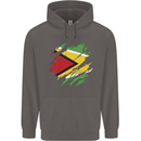 Torn Guyana Flag Guyanese Day Football Mens 80% Cotton Hoodie Charcoal