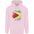 Torn Guyana Flag Guyanese Day Football Mens 80% Cotton Hoodie Light Pink