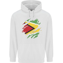 Torn Guyana Flag Guyanese Day Football Mens 80% Cotton Hoodie White