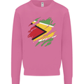 Torn Guyana Flag Guyanese Day Football Mens Sweatshirt Jumper Azalea