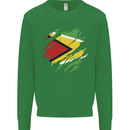 Torn Guyana Flag Guyanese Day Football Mens Sweatshirt Jumper Irish Green