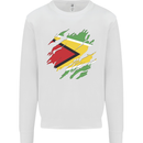 Torn Guyana Flag Guyanese Day Football Mens Sweatshirt Jumper White