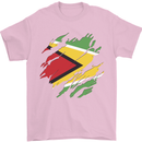 Torn Guyana Flag Guyanese Day Football Mens T-Shirt 100% Cotton Light Pink