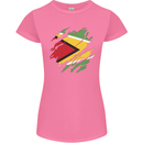 Torn Guyana Flag Guyanese Day Football Womens Petite Cut T-Shirt Azalea
