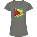 Torn Guyana Flag Guyanese Day Football Womens Petite Cut T-Shirt Charcoal