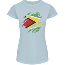 Torn Guyana Flag Guyanese Day Football Womens Petite Cut T-Shirt Light Blue