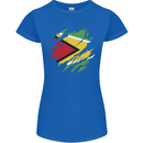 Torn Guyana Flag Guyanese Day Football Womens Petite Cut T-Shirt Royal Blue