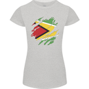 Torn Guyana Flag Guyanese Day Football Womens Petite Cut T-Shirt Sports Grey