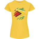 Torn Guyana Flag Guyanese Day Football Womens Petite Cut T-Shirt Yellow