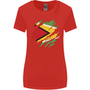 Torn Guyana Flag Guyanese Day Football Womens Wider Cut T-Shirt Red