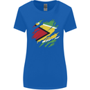 Torn Guyana Flag Guyanese Day Football Womens Wider Cut T-Shirt Royal Blue