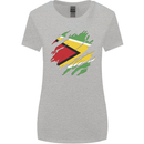 Torn Guyana Flag Guyanese Day Football Womens Wider Cut T-Shirt Sports Grey