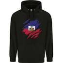 Torn Haiti Flag Haitian Day Football Childrens Kids Hoodie Black