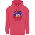 Torn Haiti Flag Haitian Day Football Childrens Kids Hoodie Heliconia