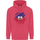 Torn Haiti Flag Haitian Day Football Childrens Kids Hoodie Heliconia