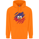 Torn Haiti Flag Haitian Day Football Childrens Kids Hoodie Orange