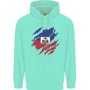 Torn Haiti Flag Haitian Day Football Childrens Kids Hoodie Peppermint