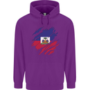 Torn Haiti Flag Haitian Day Football Childrens Kids Hoodie Purple