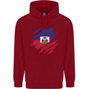 Torn Haiti Flag Haitian Day Football Childrens Kids Hoodie Red