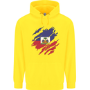 Torn Haiti Flag Haitian Day Football Childrens Kids Hoodie Yellow
