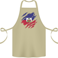 Torn Haiti Flag Haitian Day Football Cotton Apron 100% Organic Khaki