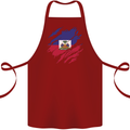 Torn Haiti Flag Haitian Day Football Cotton Apron 100% Organic Maroon