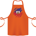 Torn Haiti Flag Haitian Day Football Cotton Apron 100% Organic Orange