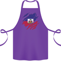 Torn Haiti Flag Haitian Day Football Cotton Apron 100% Organic Purple