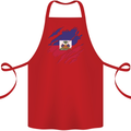 Torn Haiti Flag Haitian Day Football Cotton Apron 100% Organic Red