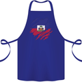 Torn Haiti Flag Haitian Day Football Cotton Apron 100% Organic Royal Blue
