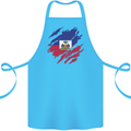 Torn Haiti Flag Haitian Day Football Cotton Apron 100% Organic Turquoise